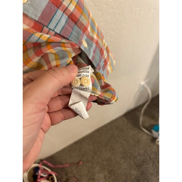 Lucky Brand Plus Size Classic Fit Plaid Short Sleeved Button Up Shirt - Picture 7 of 9